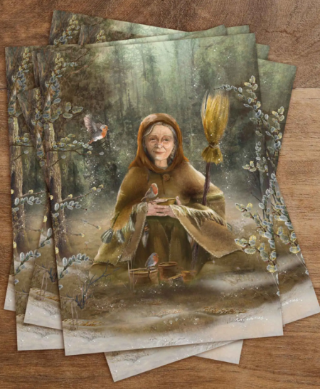 Iris Esther postal card preparing for winter