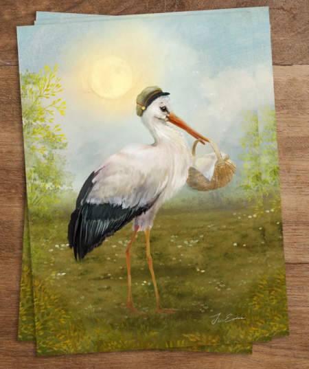 Iris Esther postal card preparing for winter