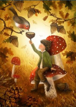 Postal card Magical Season - Bijdehansje