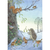 Postal card A Group Of Woodland Creatures Playing Music  (Molly Brett) 275