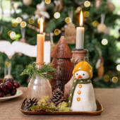 Sjaal met Verhaal snowman cognac