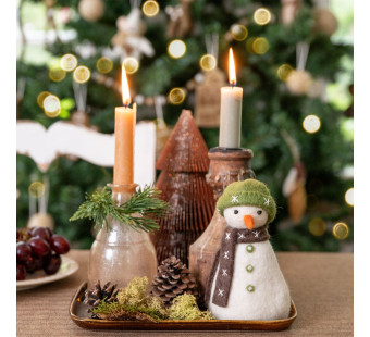 Sjaal met Verhaal snowman dark brown