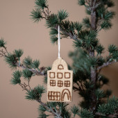 Sjaal met verhaal hanger gingerbread cookie huisje