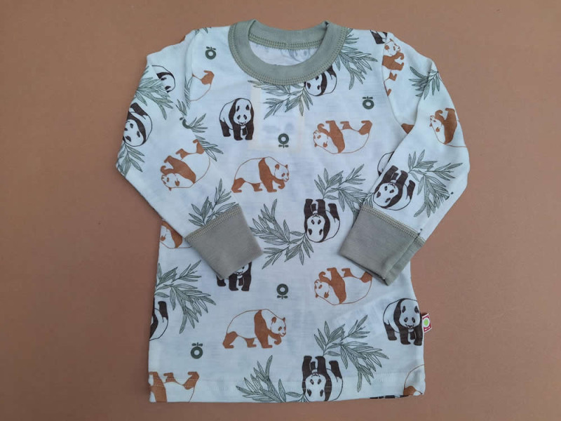 Katvig (Joha) outlet wollen longsleeve panda's zachtgroen