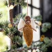 Sjaal met verhaal engeltje gingerbread bruin