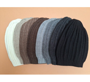 De colores baby alpaca damesmuts met ribbel natureltinten