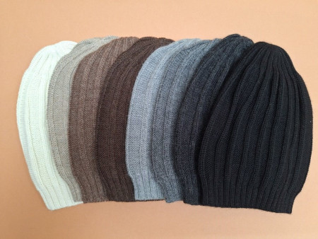 De colores baby alpaca damesmuts met ribbel natureltinten