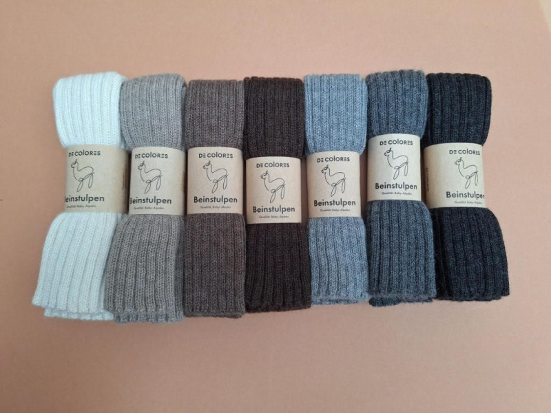 De colores baby alpaca beenwarmers volwassenen naturel tinten