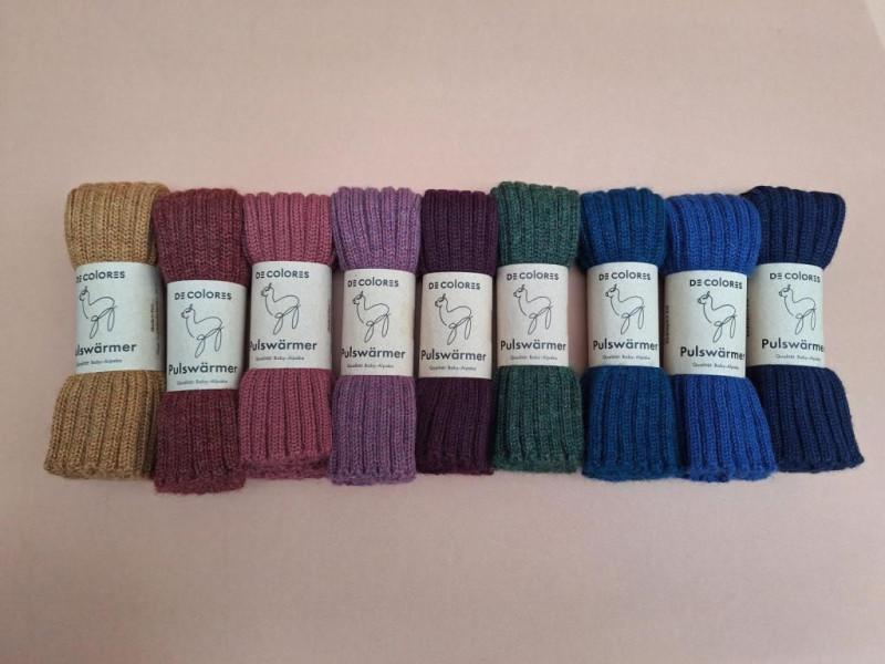 De colores polswarmers volwassenen (beenwarmers kinderen) naturel