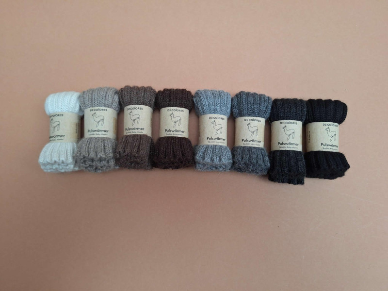 De colores polswarmers volwassenen (beenwarmers kinderen) naturel