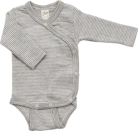 Lilano wool silk wrap around body grey striped