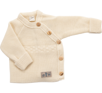 Lilano knitted woolen wrap around sweater natural