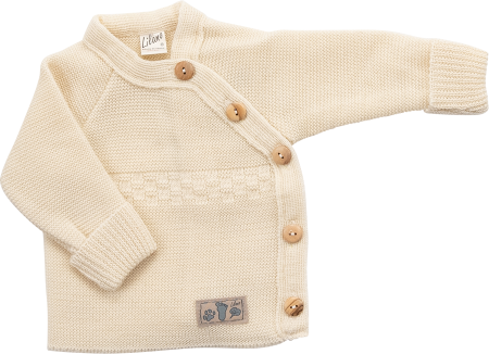 Lilano knitted woolen wrap around sweater natural