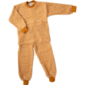 Lilano brushed woolen two piece pyjama  curry striped