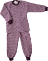 Lilano brushed woolen two piece pyjama  purple striped