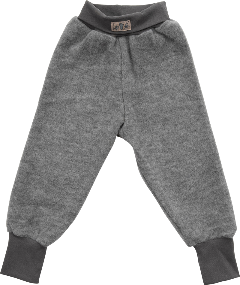 Lilano wolplush broek met boord grijs