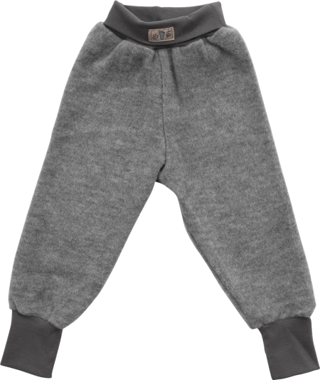 Lilano wolplush broek met boord grijs