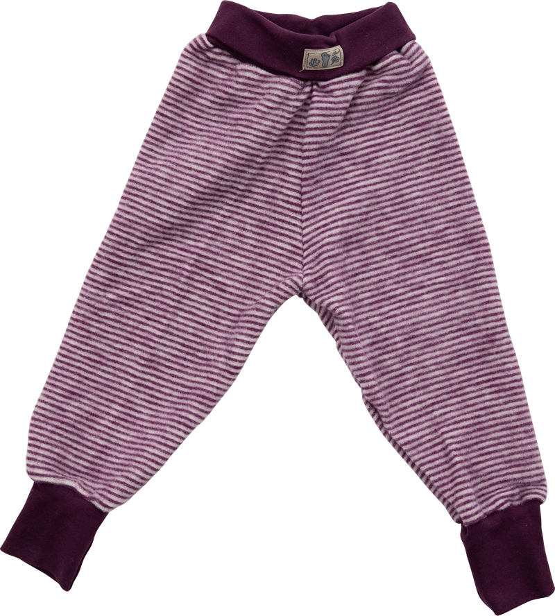 Lilano wolplush broek met boord grijs gestreept