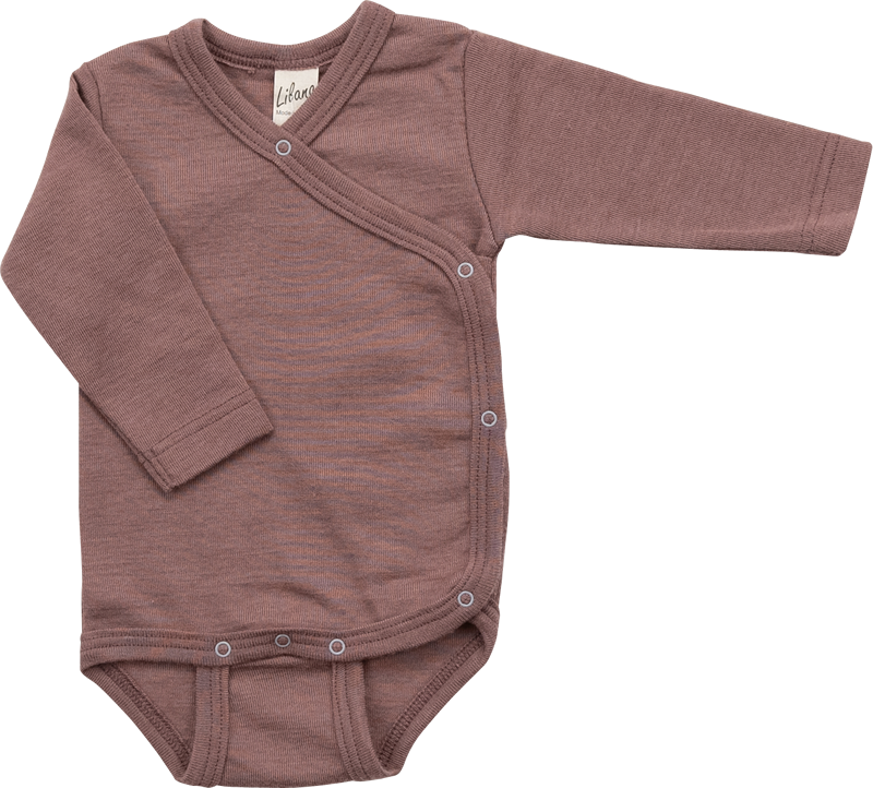 Lilano wool silk wrap around body mauve