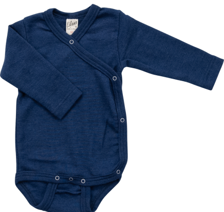 Lilano wool silk wrap around body navy