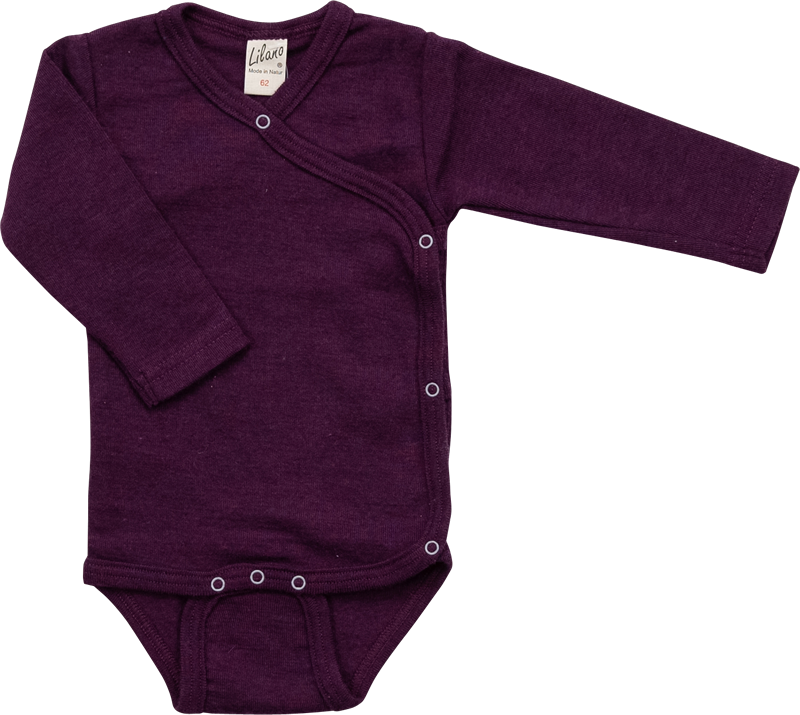 Lilano wool silk wrap around body purple