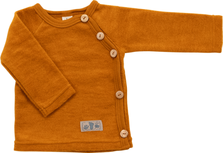 Lilano wolplush wikkeltrui met knopen mauve