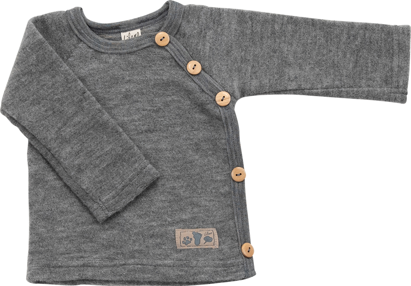 Lilano brushed woolen wrap around short grey