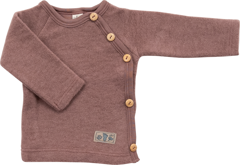 Lilano brushed woolen wrap around shirt mauve