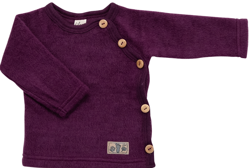 Lilano brushed woolen wrap around shirt purple