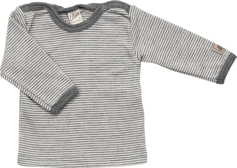 Lilano wool silk longsleeve grey striped