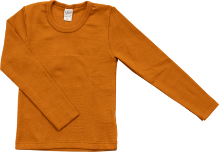 Lilano wolzijde longsleeve met ronde hals Curry