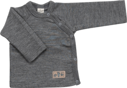 Lilano wolzijde wikkelshirt grijs