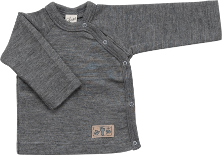 Lilano wolzijde wikkelshirt grijs