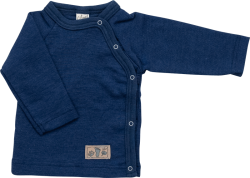 Lilano wool silk wrap around shirt navy