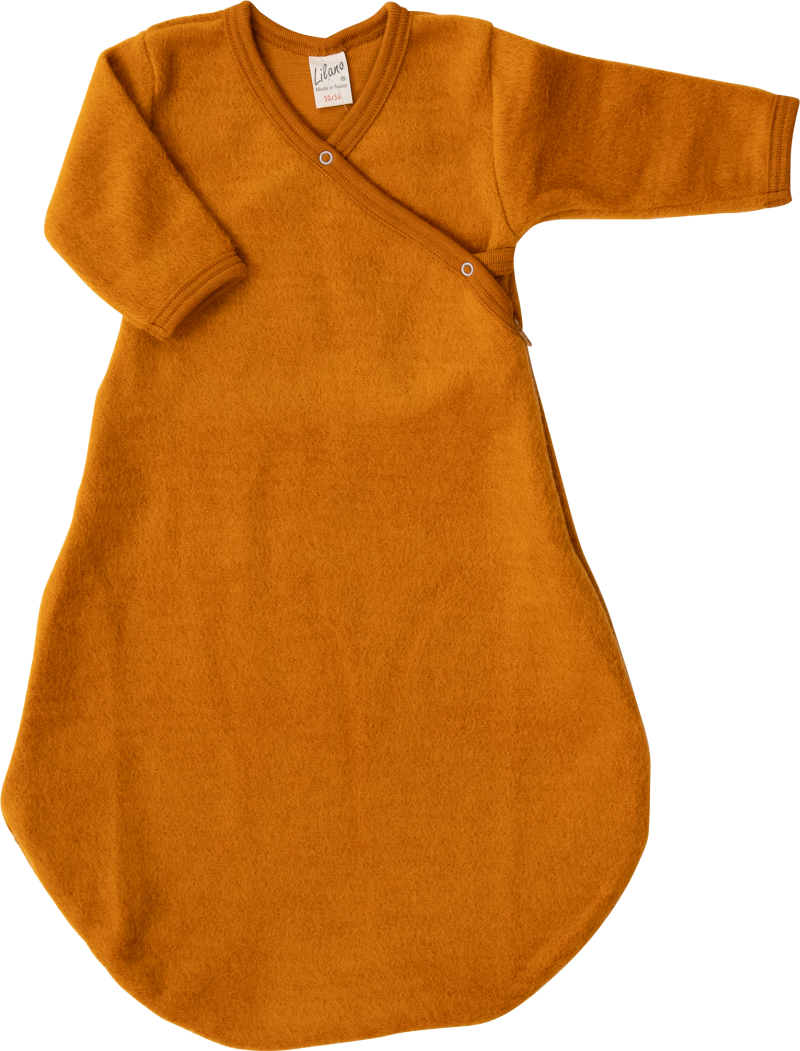 Lilano brushed woolen wrap around sleeping bag curry