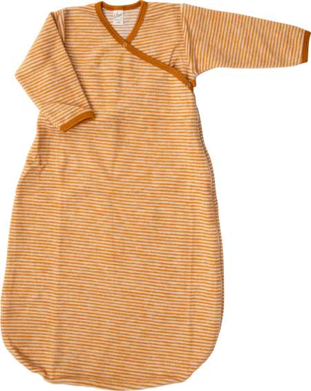 Lilano brushed woolen wrap around sleeping bag curry striped