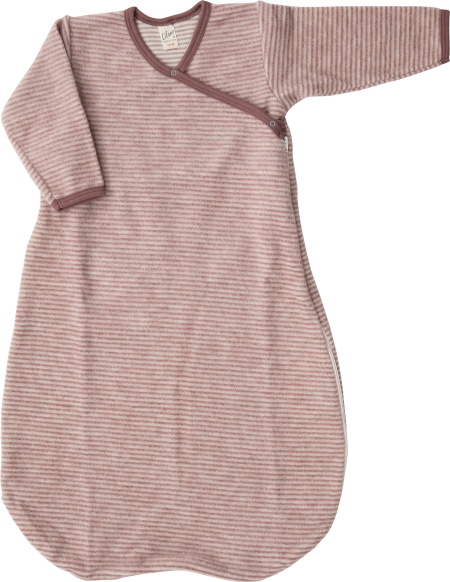 Lilano brushed woolen wrap around sleeping bag mauve striped