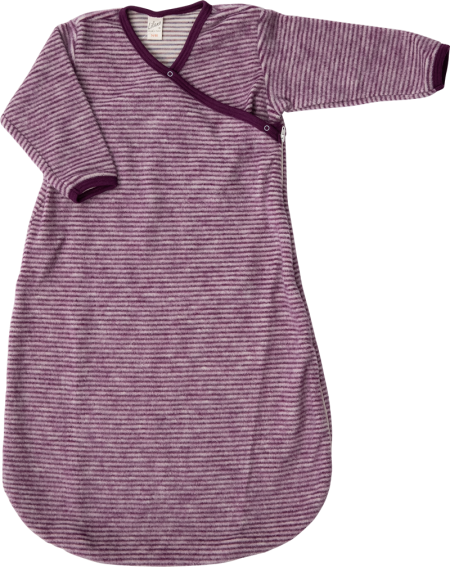 Lilano brushed woolen wrap around sleeping bag purple striped
