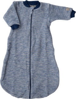 Lilano wolplush slaapzak met rits navy gestreept