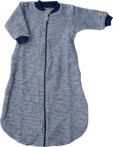 Lilano wolplush slaapzak met rits navy gestreept