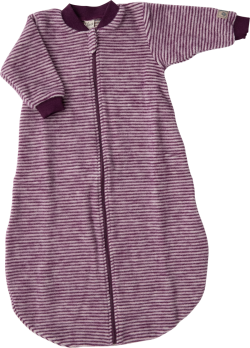 Lilano brushed woolen sleeping bag purple striped
