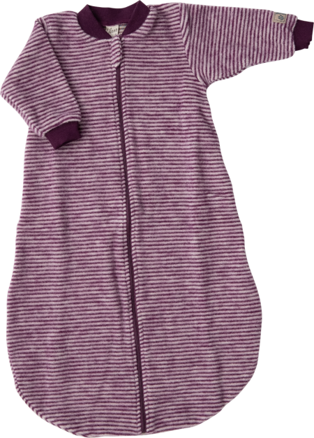 Lilano brushed woolen sleeping bag purple striped