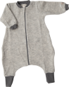 Lilano woolplush sleeping bag with feet grey striped