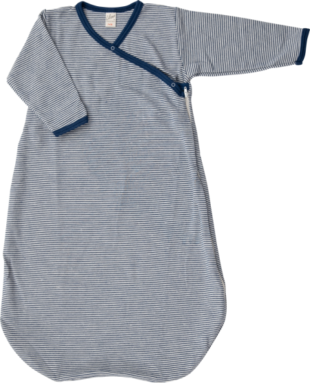 Lilano wool silk wrap around sleeping bag navy striped