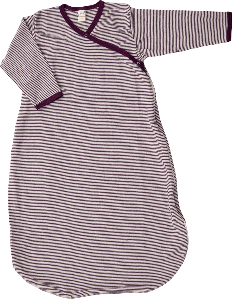 Lilano wool silk wrap around sleeping bag purple striped