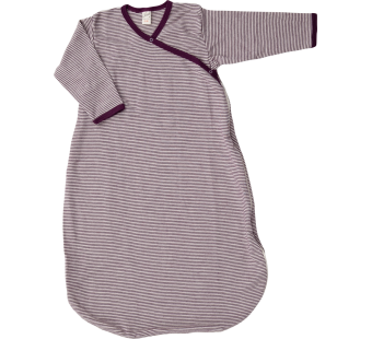 Lilano wool silk wrap around sleeping bag purple striped