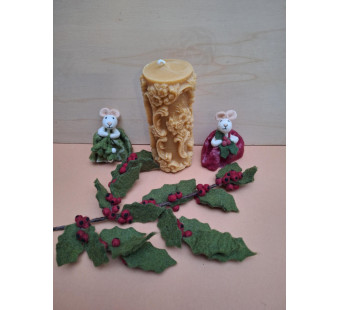 Sirius bee wax candle yellow two pieces 30*3,5cm