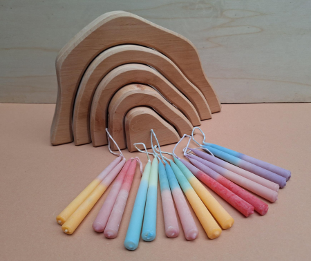 Sirius set van  dubbele kerstboomkaarsjes bijenwas met koolzaadwas