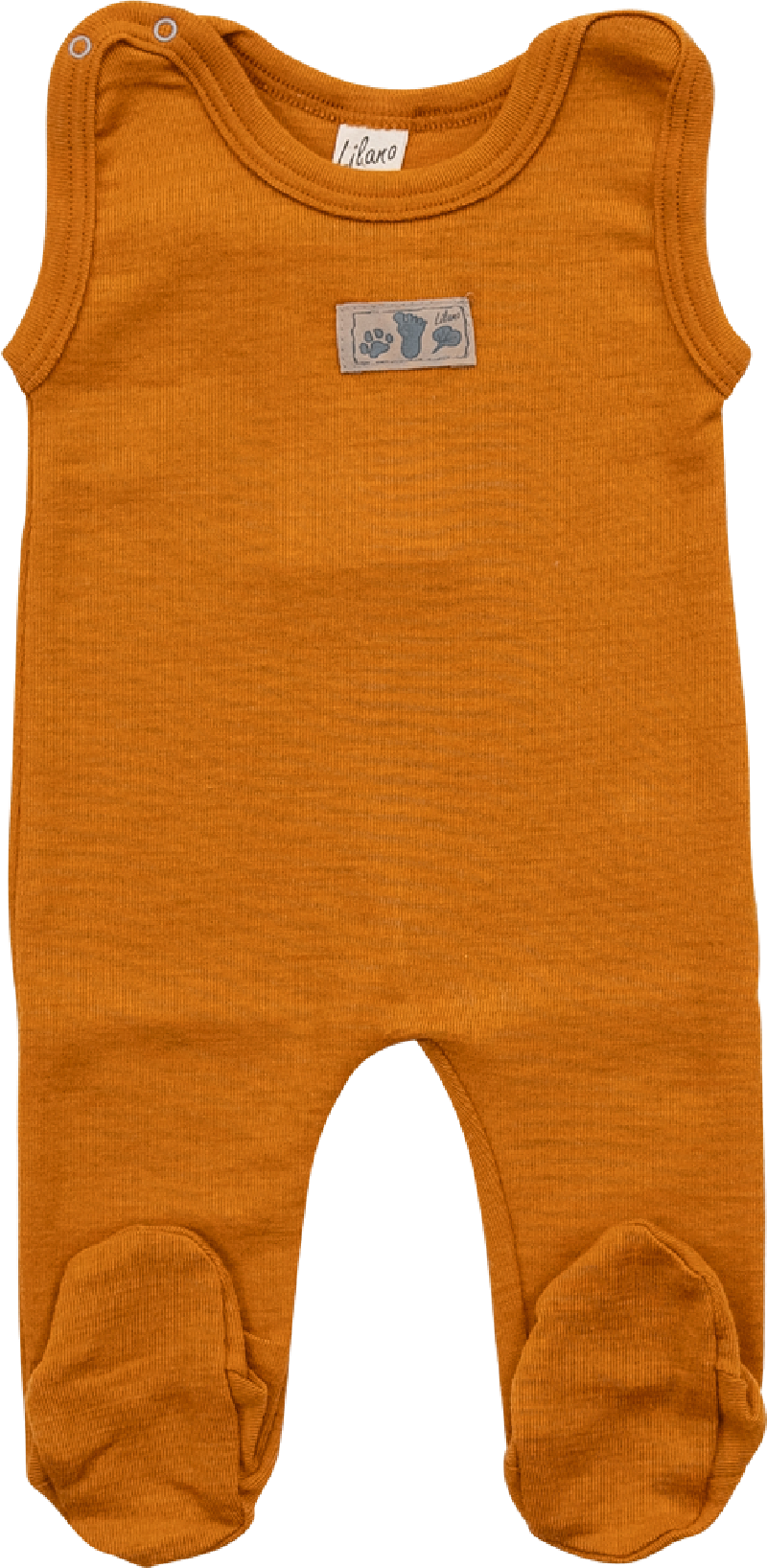 Lilano wolzijde trappelpakje met voeten mauve