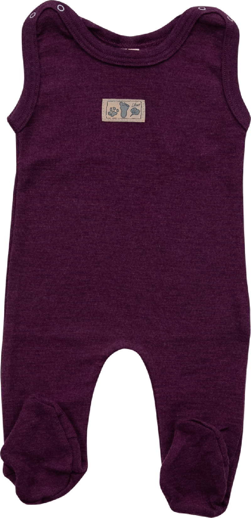 Lilano wolzijde trappelpakje met voeten mauve